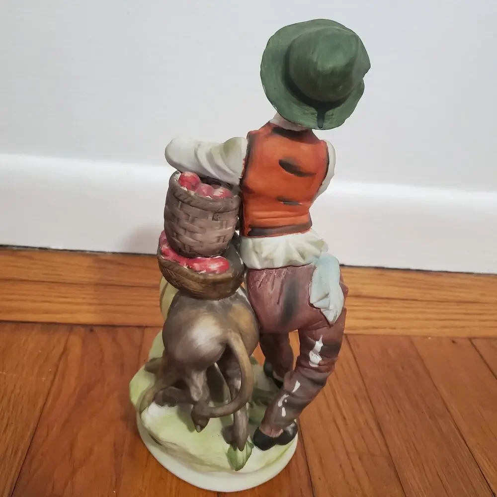 Vintage Ceramic Man & Donkey Figurine 11
